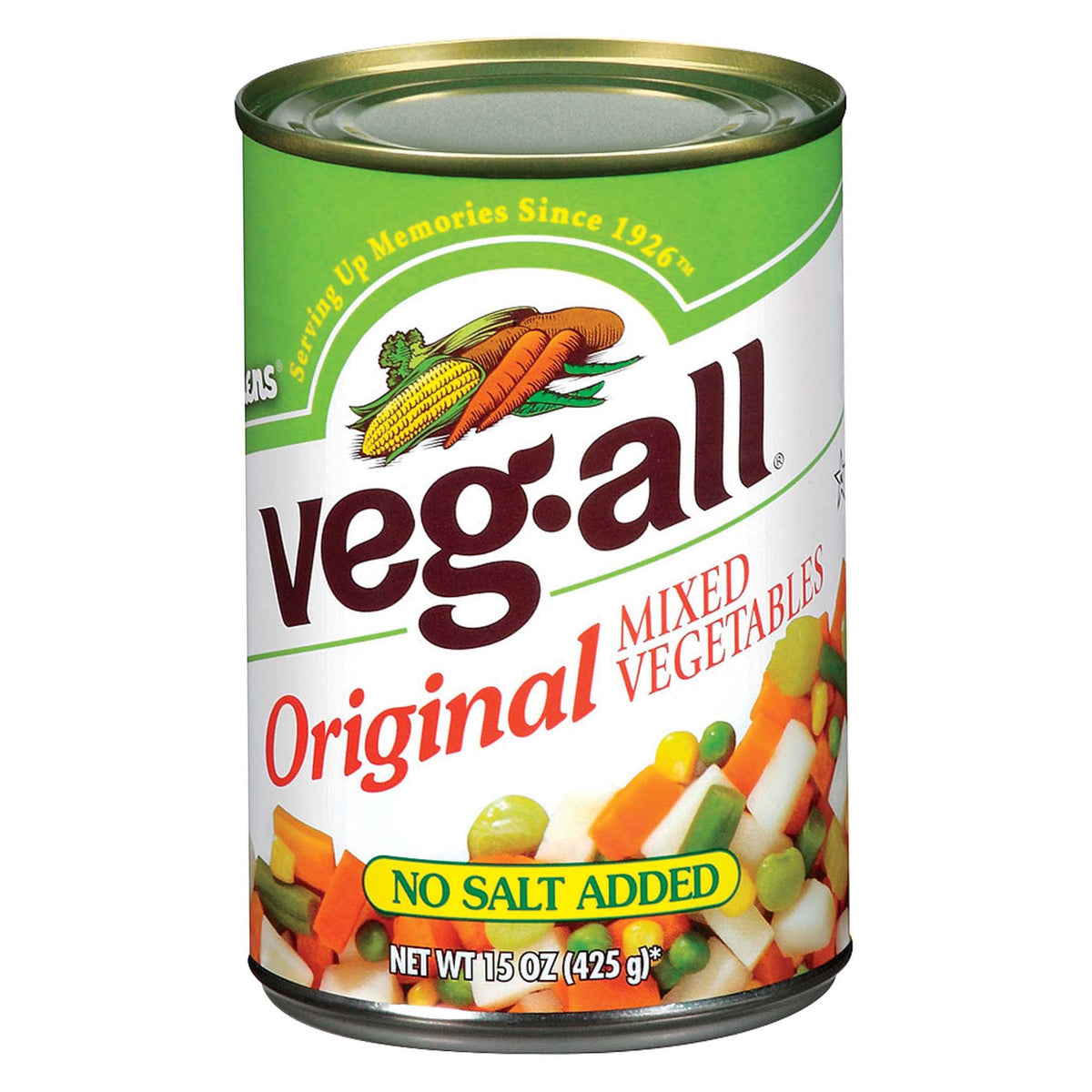 Veg-All Original Mixed Vegetables, No Salt Added, 15 oz Can (6 Pack)