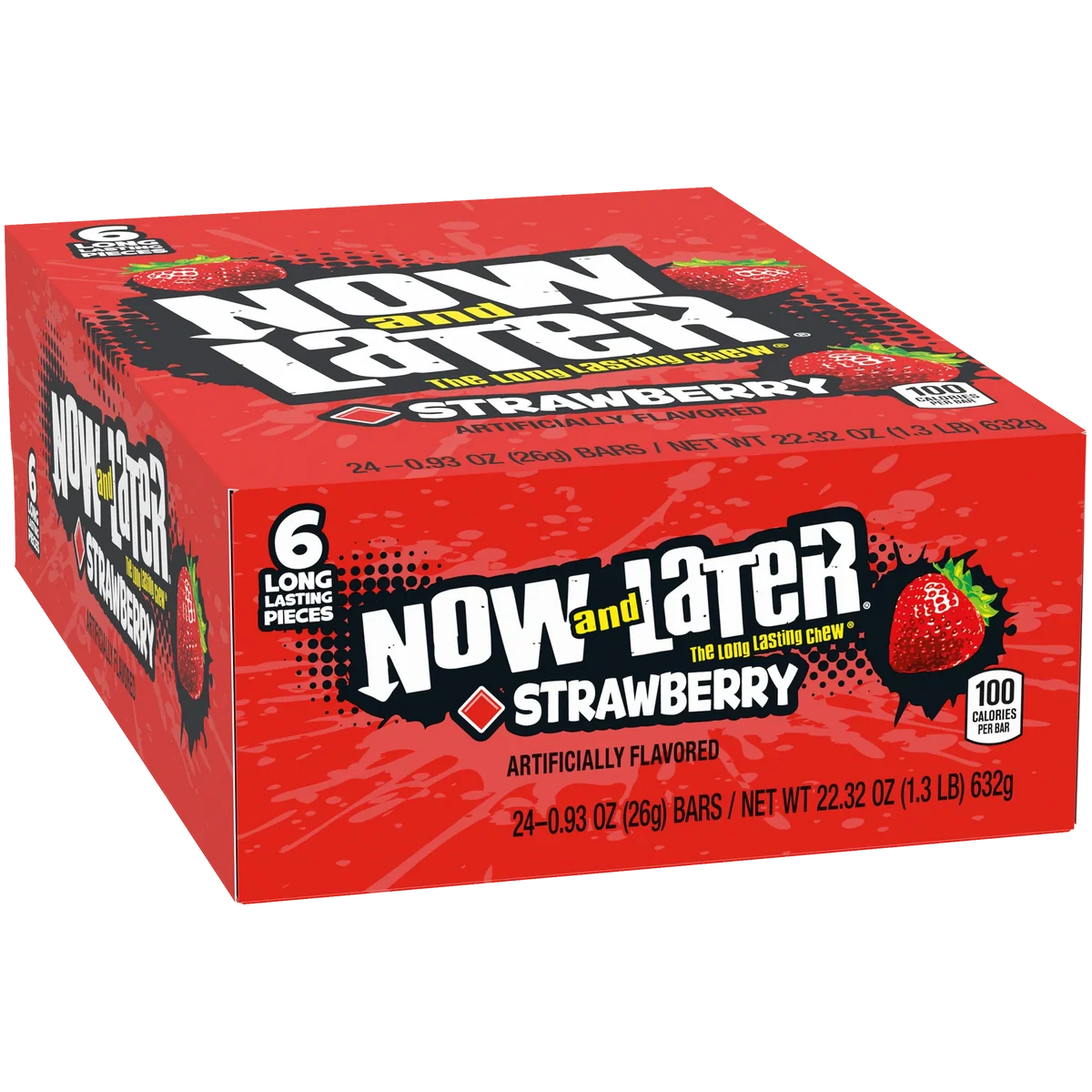 Now and Later Chewy Candy, Assorted Flavors, 0.93 Ounce Bars (Pack of 24)