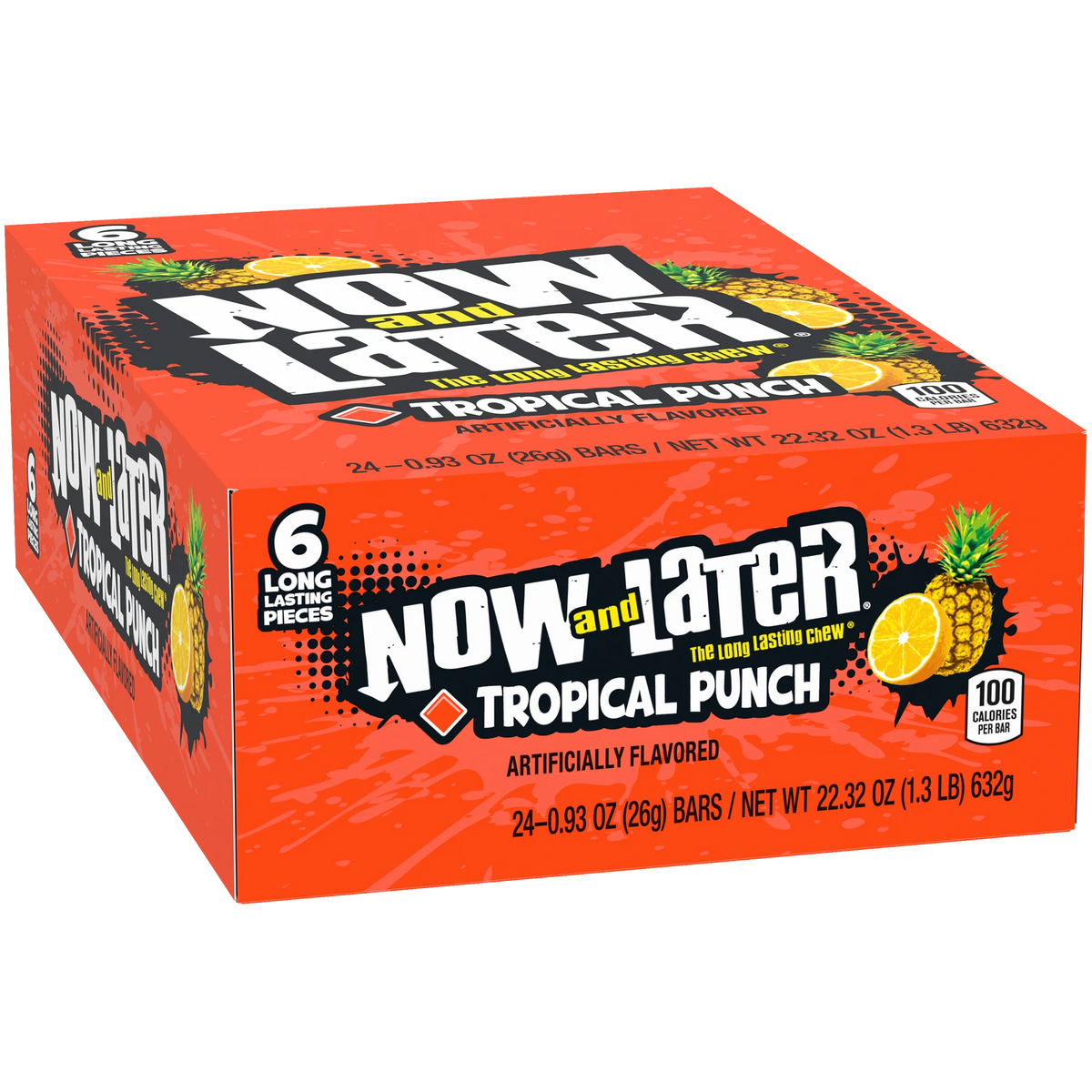 Now and Later Chewy Candy, Assorted Flavors, 0.93 Ounce Bars (Pack of 24)