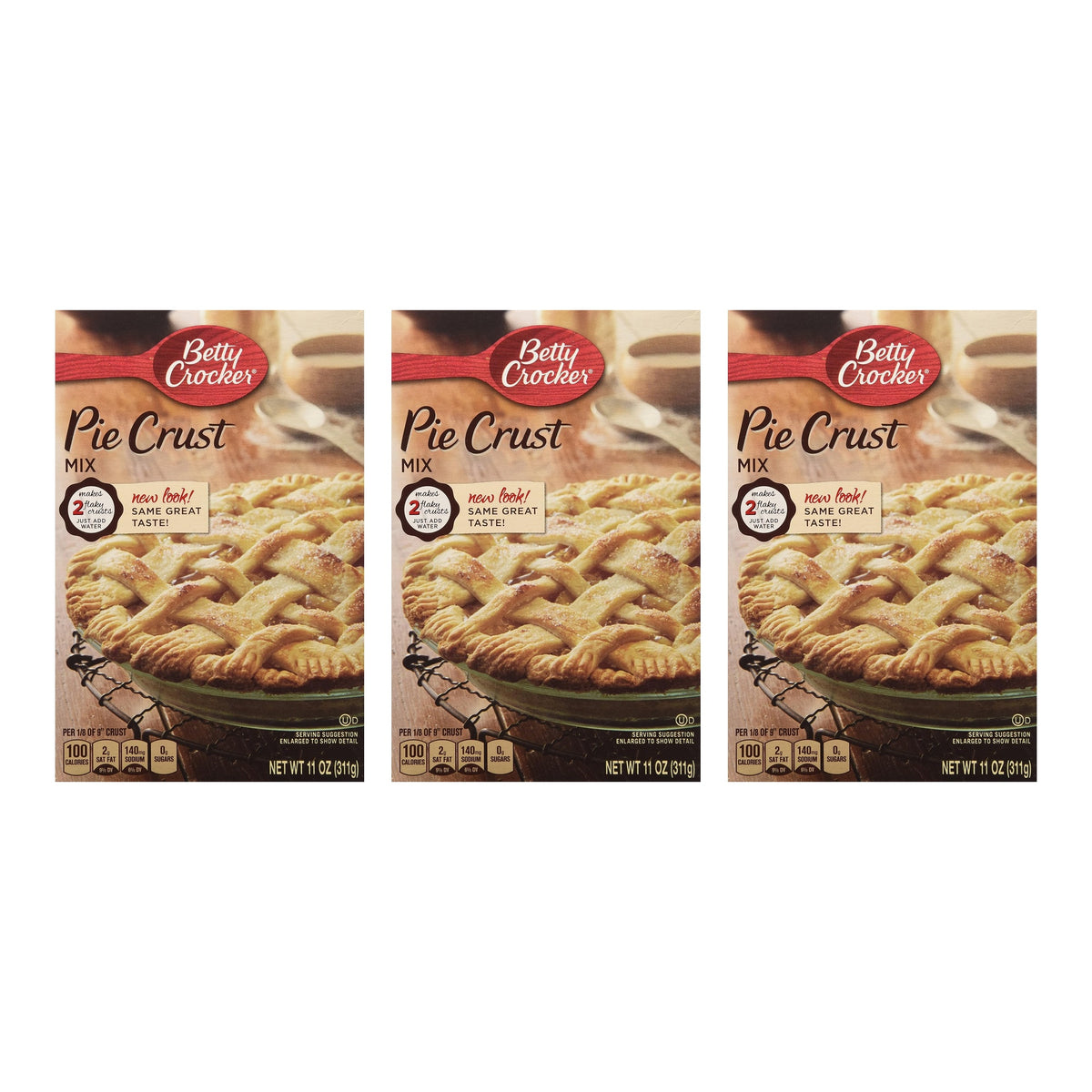 Betty Crocker Pie Crust Mix, 11 oz (3 Pack)