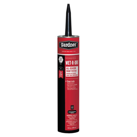 Gardner WET-R-DRI Gloss Black Patching Cement All-Weather Roof Cement 10 oz (Pack of 12)