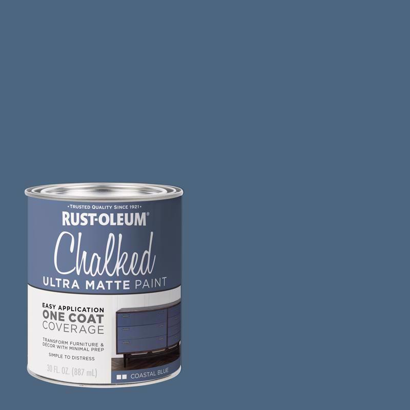 Rust-Oleum Chalked Ultra Matte Coastal Blue Water-Based Chalk Paint 30 oz (Pack of 2)