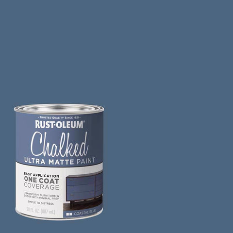 Rust-Oleum Chalked Ultra Matte Coastal Blue Water-Based Chalk Paint 30 oz (Pack of 2)