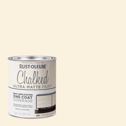 Rust-Oleum Chalked Ultra Matte Chiffon Cream Water-Based Chalk Paint 30 oz (Pack of 2)