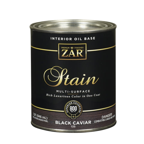 ZAR Semi-Transparent Black Caviar Oil-Based Polyurethane Wood Stain 1 qt (Pack of 4)