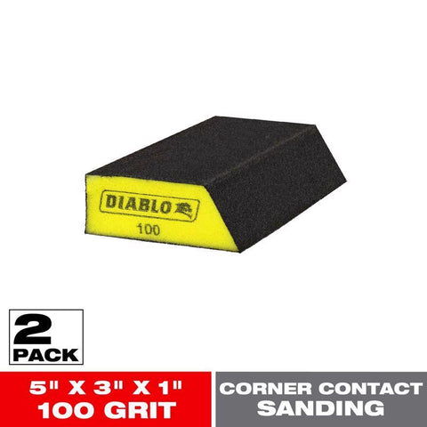 Diablo 5 in. L X 3 in. W X 1 in. 100 Grit Fine Angled Sanding Sponge
