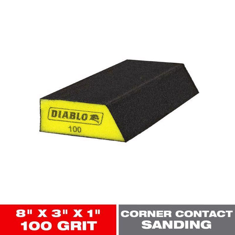 Diablo 8 in. L X 3 in. W X 1 in. 100 Grit Fine Angled Sanding Sponge