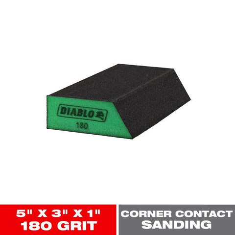 Diablo 5 in. L X 3 in. W X 1 in. 180 Grit Ultra Fine Angled Sanding Sponge