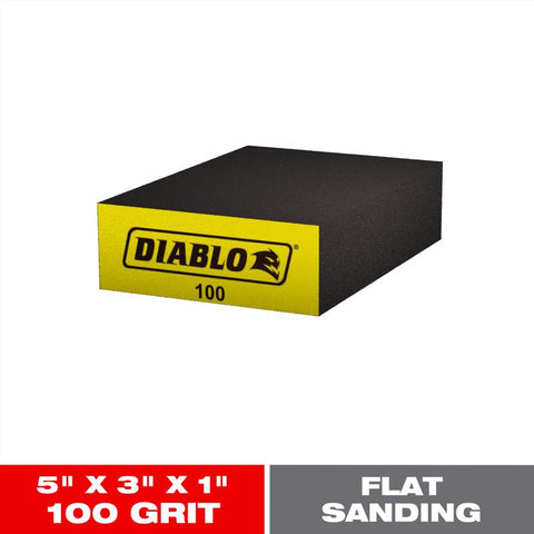 Diablo 5 in. L X 3 in. W X 1 in. 100 Grit Fine Flat Surface Sanding Sponge