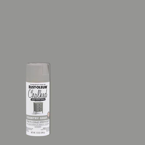 Pintura Rust-Oleum Chalked Mate Gris Campo Acabado Tiza 12 oz