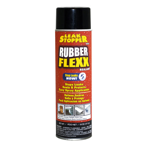 Leak Stopper Rubber Flexx Gloss Black Rubber Polymers Leakseal Flexible Rubber Sealant 18 oz (Pack of 6)