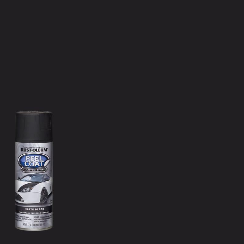 Rust-Oleum Peel Coat Matte Black Rubber Coating 11 oz (Pack of 6)