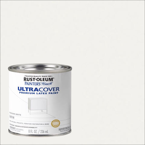 Rust-Oleum Painters Touch Ultra Cover Satin Blossom White Paint Exterior and Interior 0.5 pt (Pack of 6)