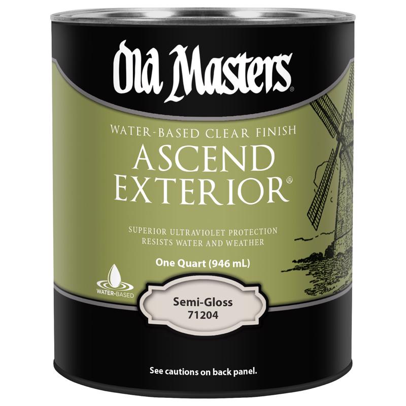 Old Masters Ascend Exterior Semi-Gloss Clear Water-Based Finish 1 qt (Pack of 4)