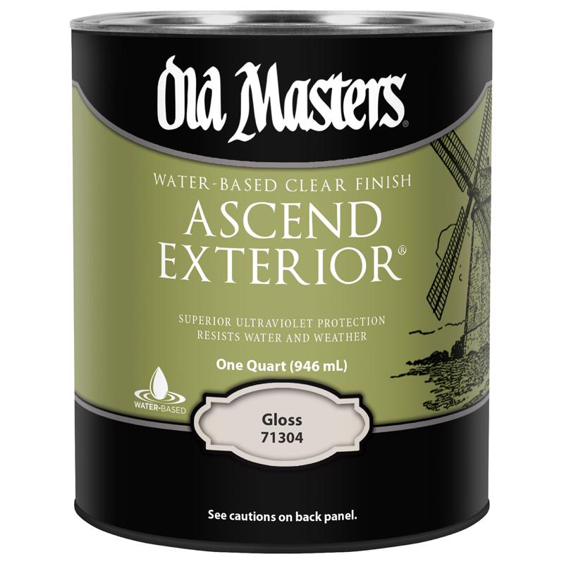Old Masters Ascend Exterior Gloss Clear Water-Based Finish 1 qt (Pack of 4)