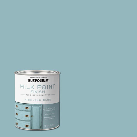 Rust-Oleum Matte Highland Blue Water-Based Acrylic Milk Paint 1 qt (Pack of 2)