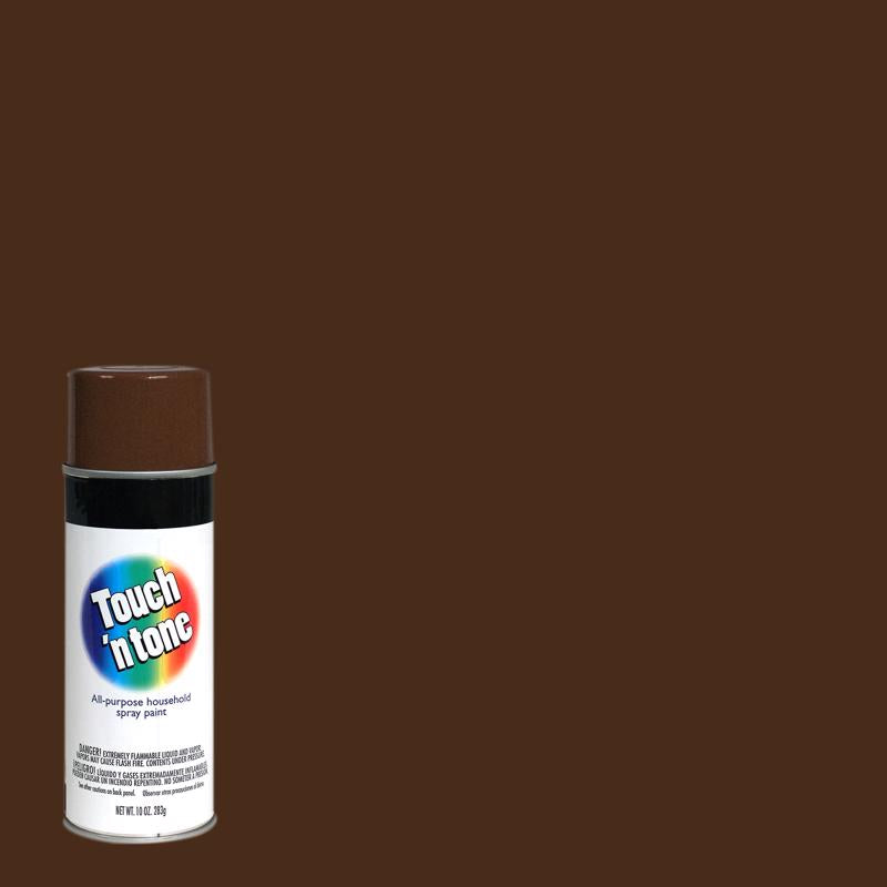 Rust-Oleum Touch 'N Tone Gloss Leather Brown Spray Paint 10 oz (Pack of 6)