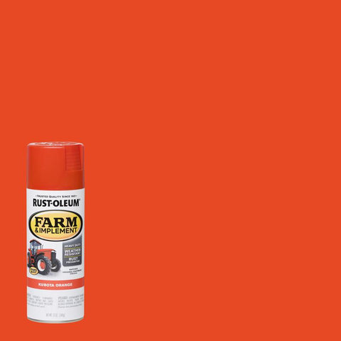 Rust-Oleum Indoor and Outdoor Gloss Kubota Orange Oil-Based Farm & Implement 12 oz (Pack of 6)