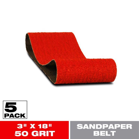 Diablo 18 in. L X 3 in. W 50 Grit Zirconium Oxide Sanding Belt 5 pk