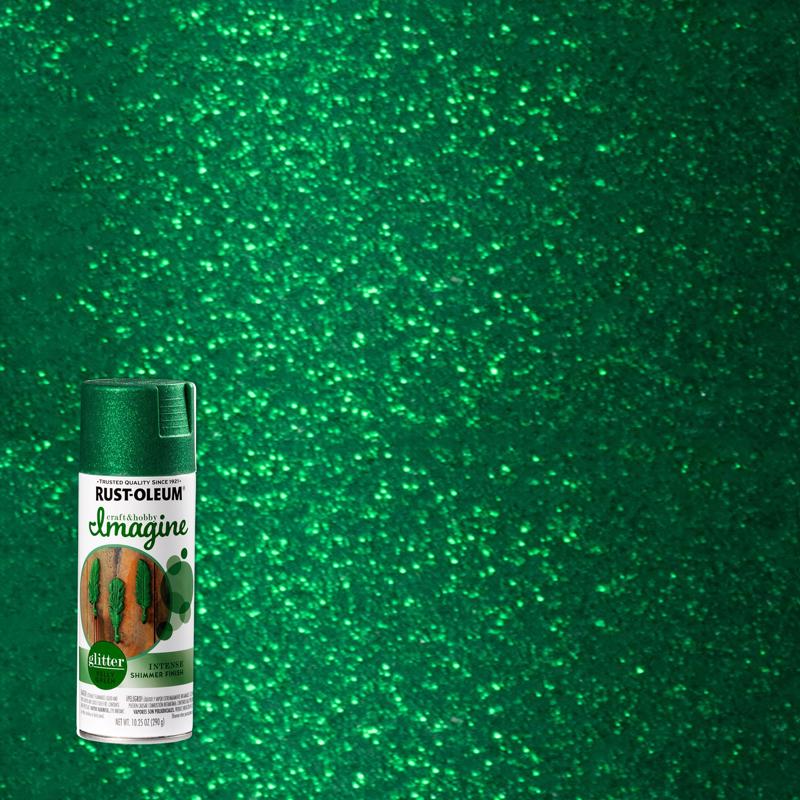 Rust-Oleum Imagine Glitter Kelly Green Spray Paint 10.25 oz (Pack of 4)
