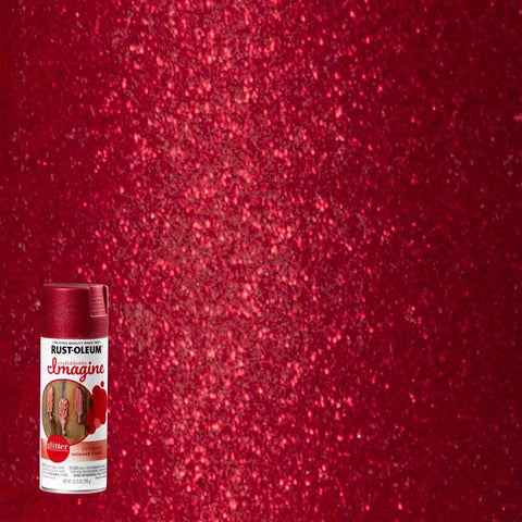 Rust-Oleum Imagine Glitter Red Spray Paint 10.25 oz (Pack of 4)