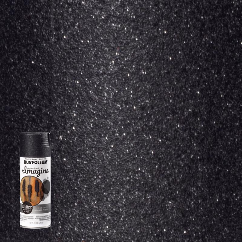 Rust-Oleum Imagine Glitter Midnight Black Spray Paint 10.25 oz (Pack of 4)