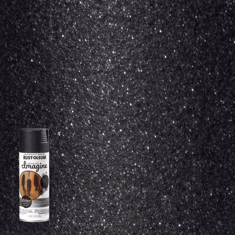 Rust-Oleum Imagine Glitter Midnight Black Spray Paint 10.25 oz (Pack of 4)