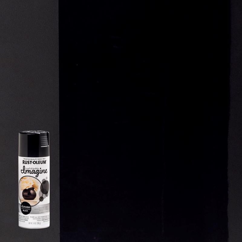 Rust-Oleum Imagine Smooth Chrome Black Spray Paint 10 oz (Pack of 4)