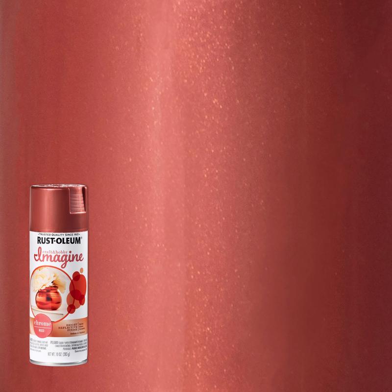 Rust-Oleum Imagine Smooth Chrome Red Spray Paint 10 oz (Pack of 4)