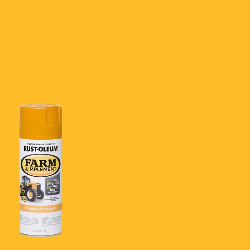 Rust-Oleum Indoor and Outdoor Gloss Caterpillar Yellow Oil-Based Farm & Implement 12 oz (Pack of 6)