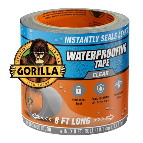 Gorilla 4 in. W X 8 ft. L Clear Waterproof Repair Tape