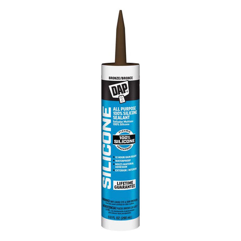 DAP Bronze Silicone Rubber Windows/Doors/Seal/Paint Sealant 9.8 oz (Pack of 12)