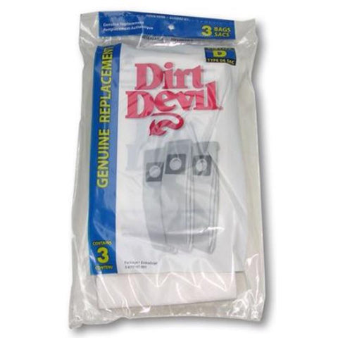 Dirt Devil Vacuum Bag For Featherlite, Lite, Lite Plus and Sensation 3 pk Type D
