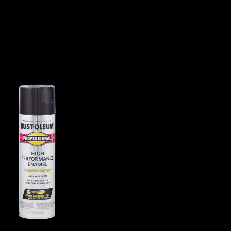 Rust-Oleum Professional Gloss Black Spray Paint 15 oz (Pack of 6)