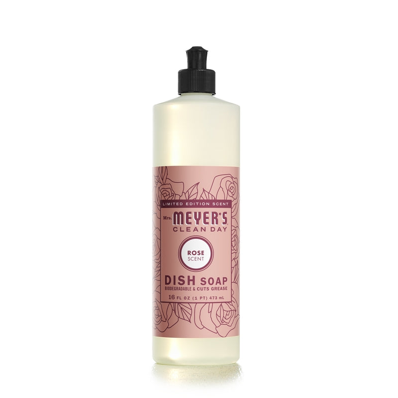 Mrs. Meyer's Clean Day Rose Scent Liquid Dish Soap 16 oz 1 pk (Pack of 6)