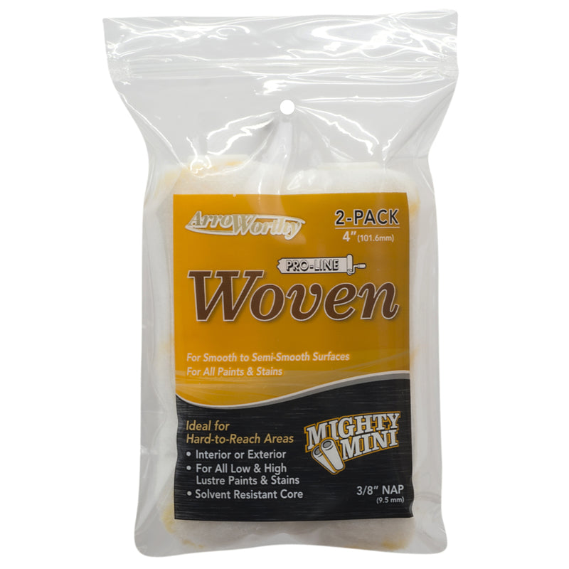 ArroWorthy Pro-Line Woven 4 in. W X 3/8 in. Mini Paint Roller Cover 2 pk (Pack of 12)