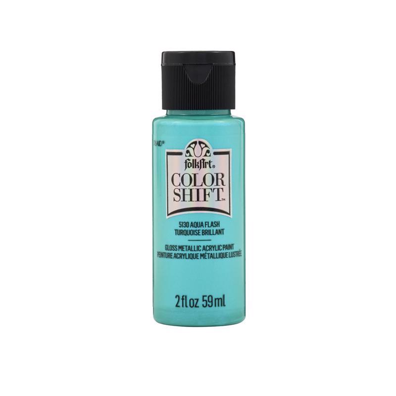 FolkArt Color Shift Metallic Aqua Flash Hobby Paint 2 oz (Pack of 3)