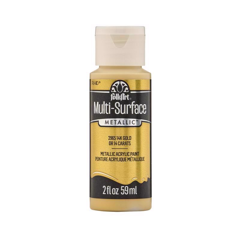 FolkArt Metallic 14K Gold Hobby Paint 2 oz (Pack of 3)