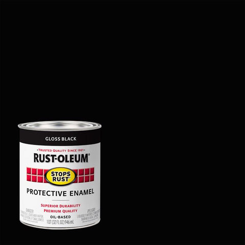 Rust-Oleum Stops Rust Indoor and Outdoor Gloss Black Rust Prevention Paint 1 qt (Pack of 2)