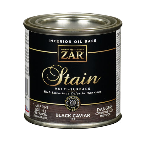 ZAR Semi-Transparent Black Caviar Oil-Based Polyurethane Wood Stain 1/2 pt (Pack of 6)