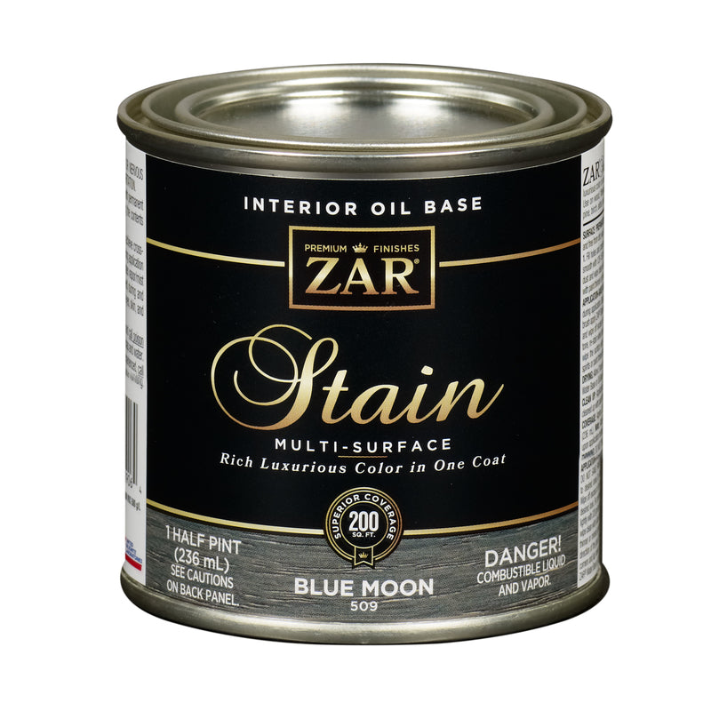 ZAR Semi-Transparent Blue Moon Oil-Based Polyurethane Wood Stain 1/2 pt (Pack of 6)
