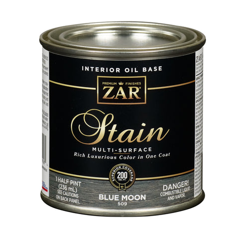 ZAR Semi-Transparent Blue Moon Oil-Based Polyurethane Wood Stain 1/2 pt (Pack of 6)
