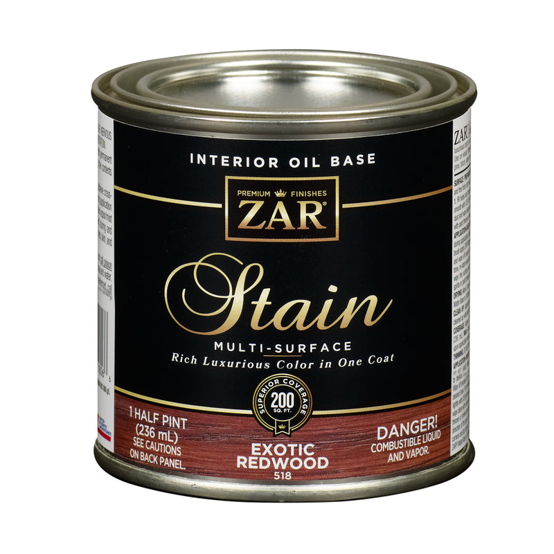 ZAR Semi-Transparent Exotic Redwood Oil-Based Polyurethane Wood Stain 1/2 pt (Pack of 6)