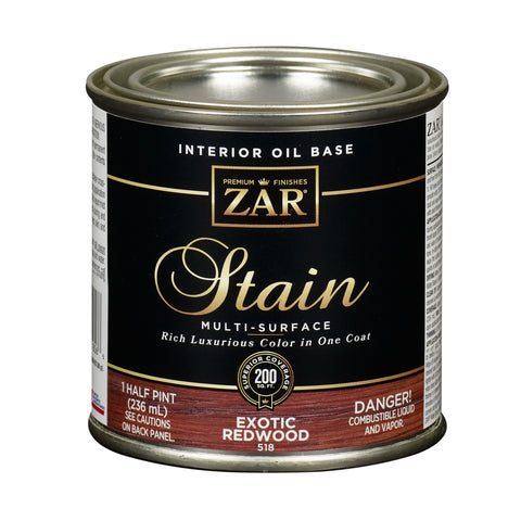ZAR Semi-Transparent Exotic Redwood Oil-Based Polyurethane Wood Stain 1/2 pt (Pack of 6)