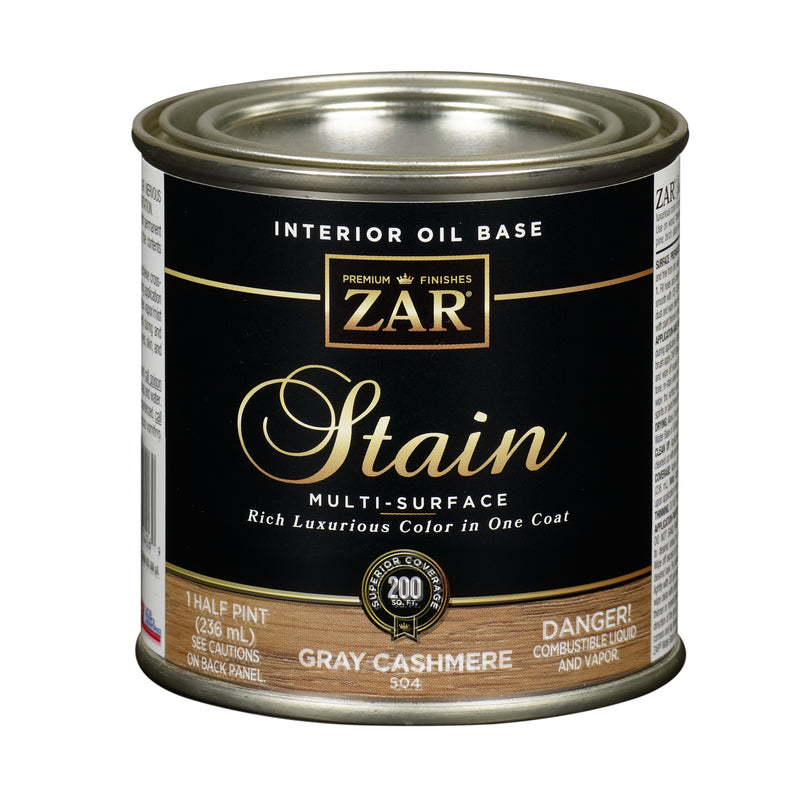 ZAR Semi-Transparent Gray Cashmere Oil-Based Polyurethane Wood Stain 1/2 pt (Pack of 6)