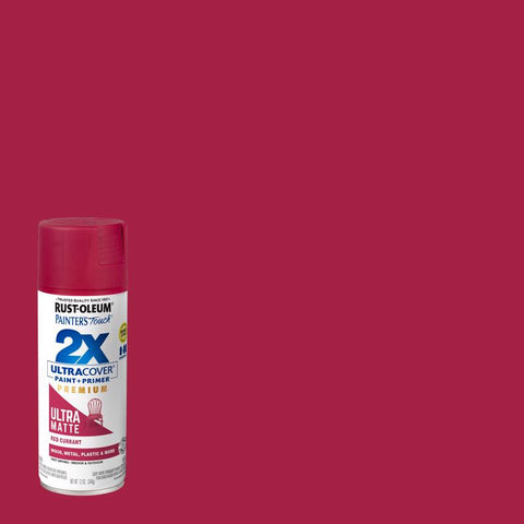 Rust-Oleum Painter's Touch 2X Ultra Cover Matte Red Currant Paint+Primer Spray Paint 12 oz (Pack of 6)