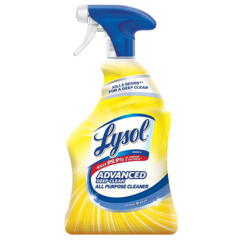Lysol Advanced Deep Clean Lemon Breeze Scent All Purpose Cleaner Liquid 32 oz (Pack of 12)