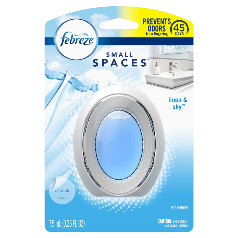 Febreze Small Spaces Linen & Sky Scent Air Freshener 0.25 oz Liquid (Pack of 6)