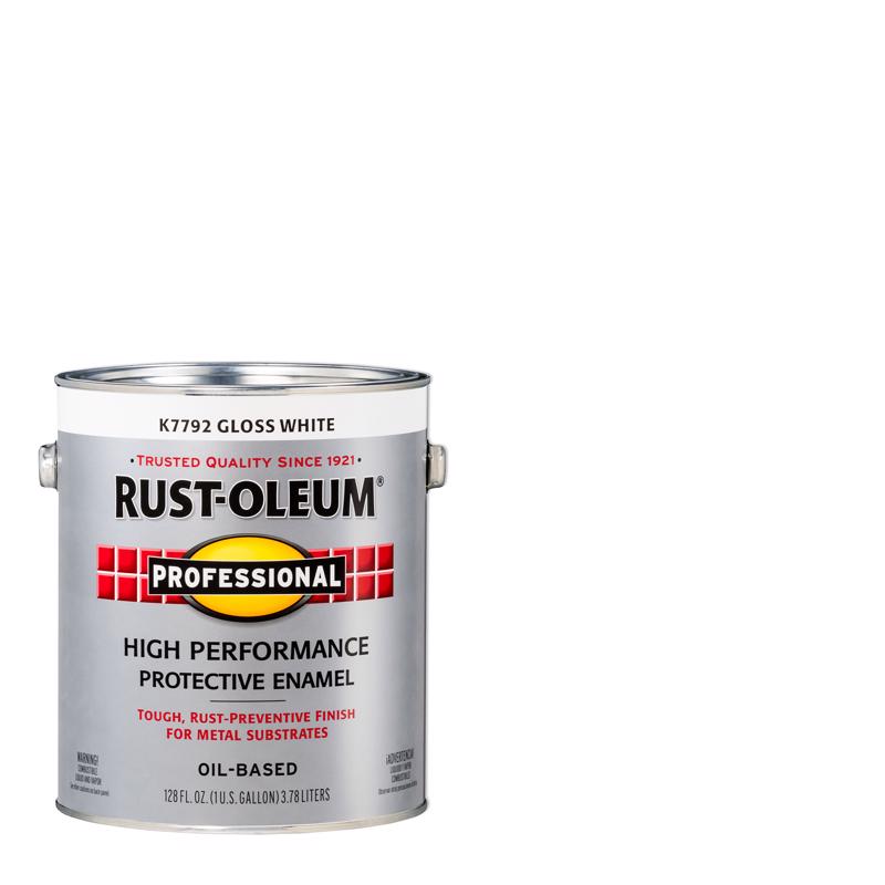 Rust-Oleum Professional Indoor and Outdoor Gloss White Oil-Based Enamel Protective Paint 1 gal (Pack of 2)