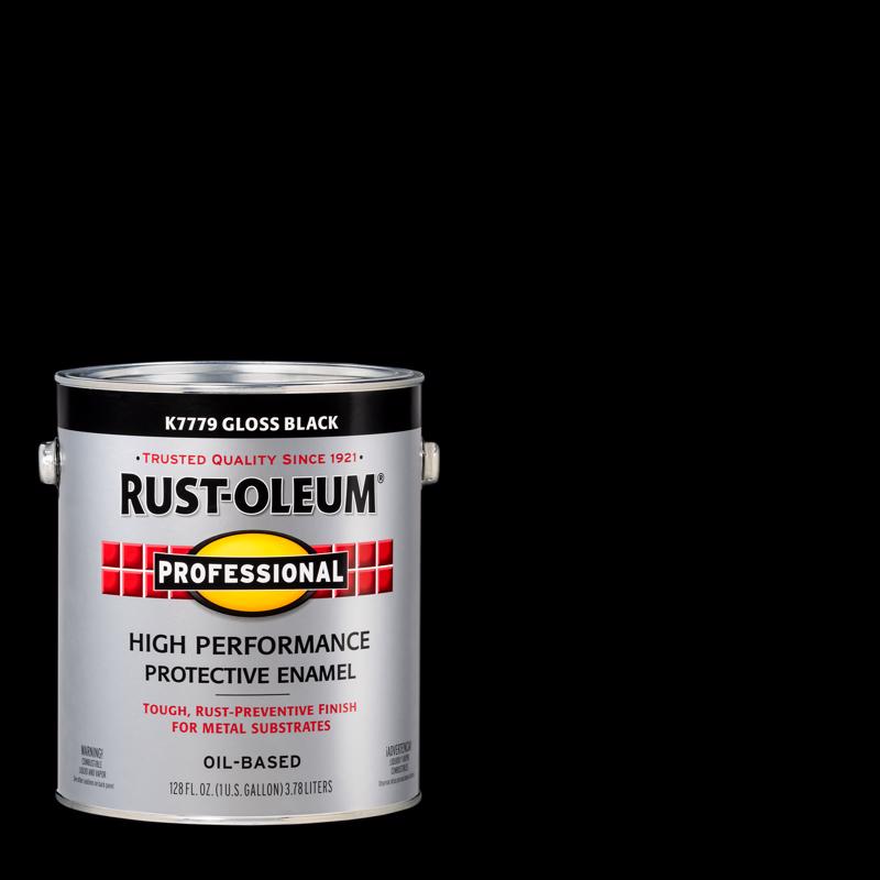 Rust-Oleum Professional Indoor and Outdoor Gloss Black Oil-Based Enamel Protective Paint 1 gal (Pack of 2)